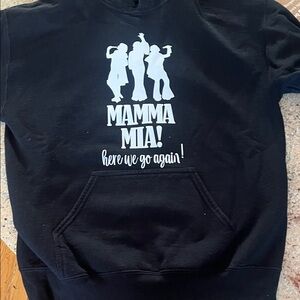 Gildan Black Hoodie with White MAMMA MIA! Graphic